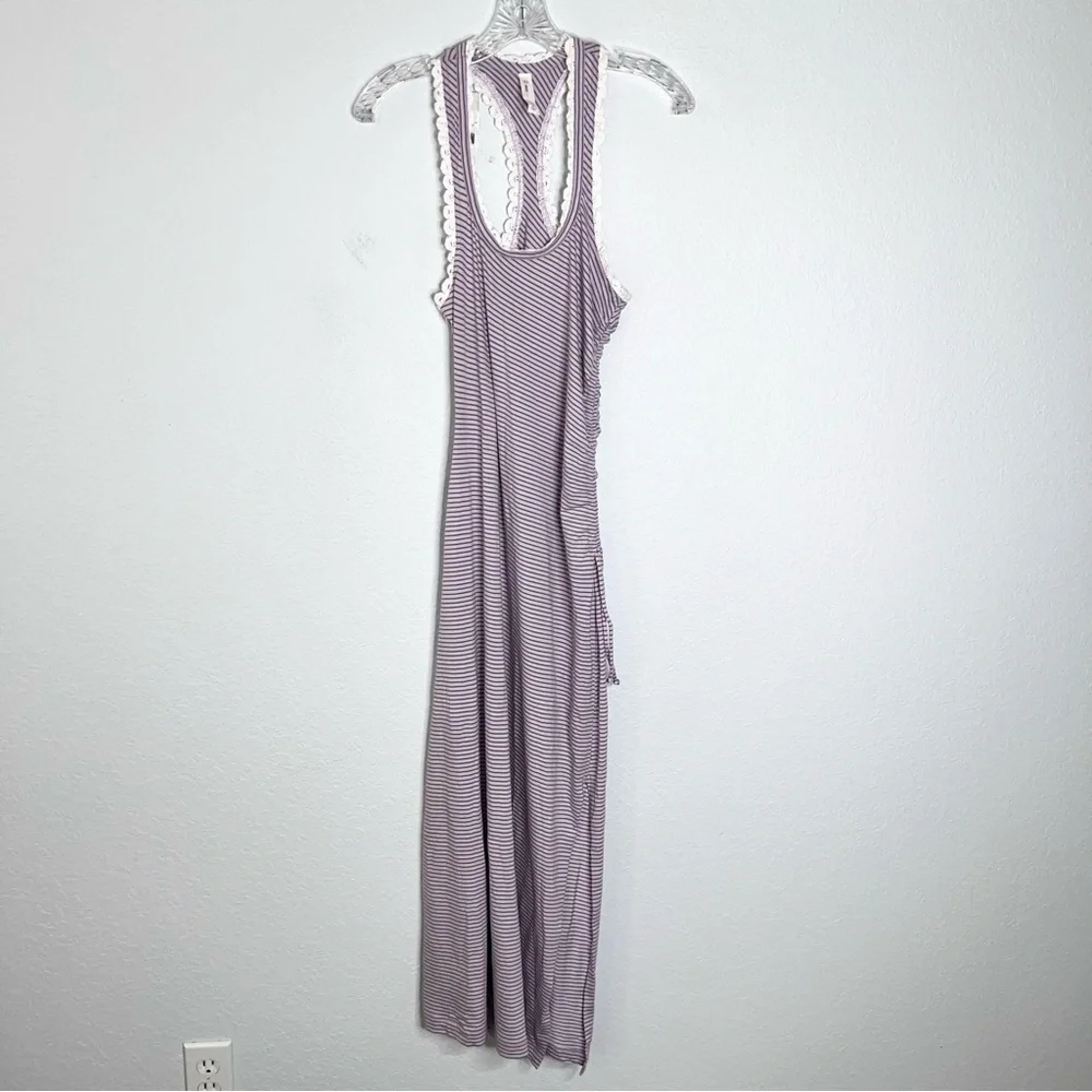 Anthropologie Daily Practice Midi Dress Women’s XS Stripe Game Time Ruched B24 - Picture 6 of 13